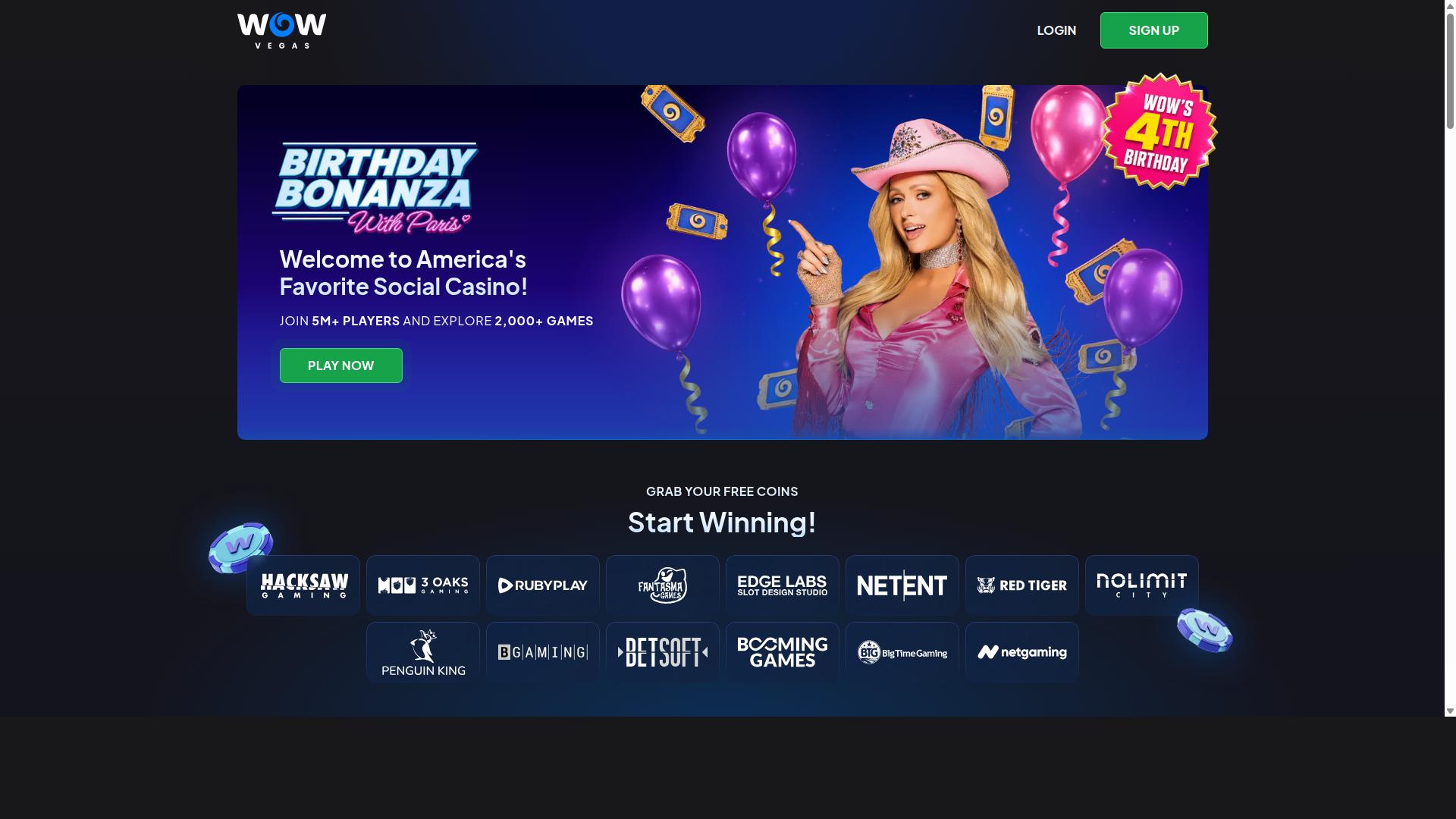 WOW Vegas website